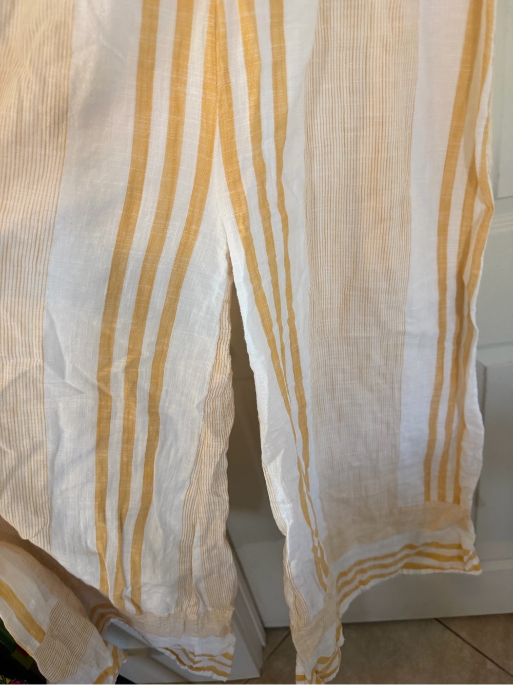 Altar'd State Cream Jumpsuit with Yellow Stripes size M - Picture 3 of 8